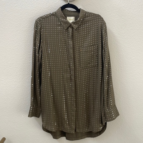 Soft Sequin Button Down - Picture 1 of 3